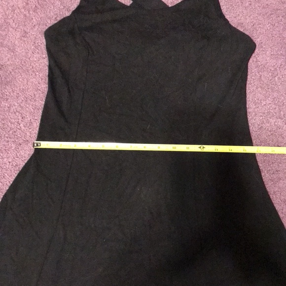 Willi Smith LBD black dress crisscross back flounc bodycon bodcon - Picture 7 of 13